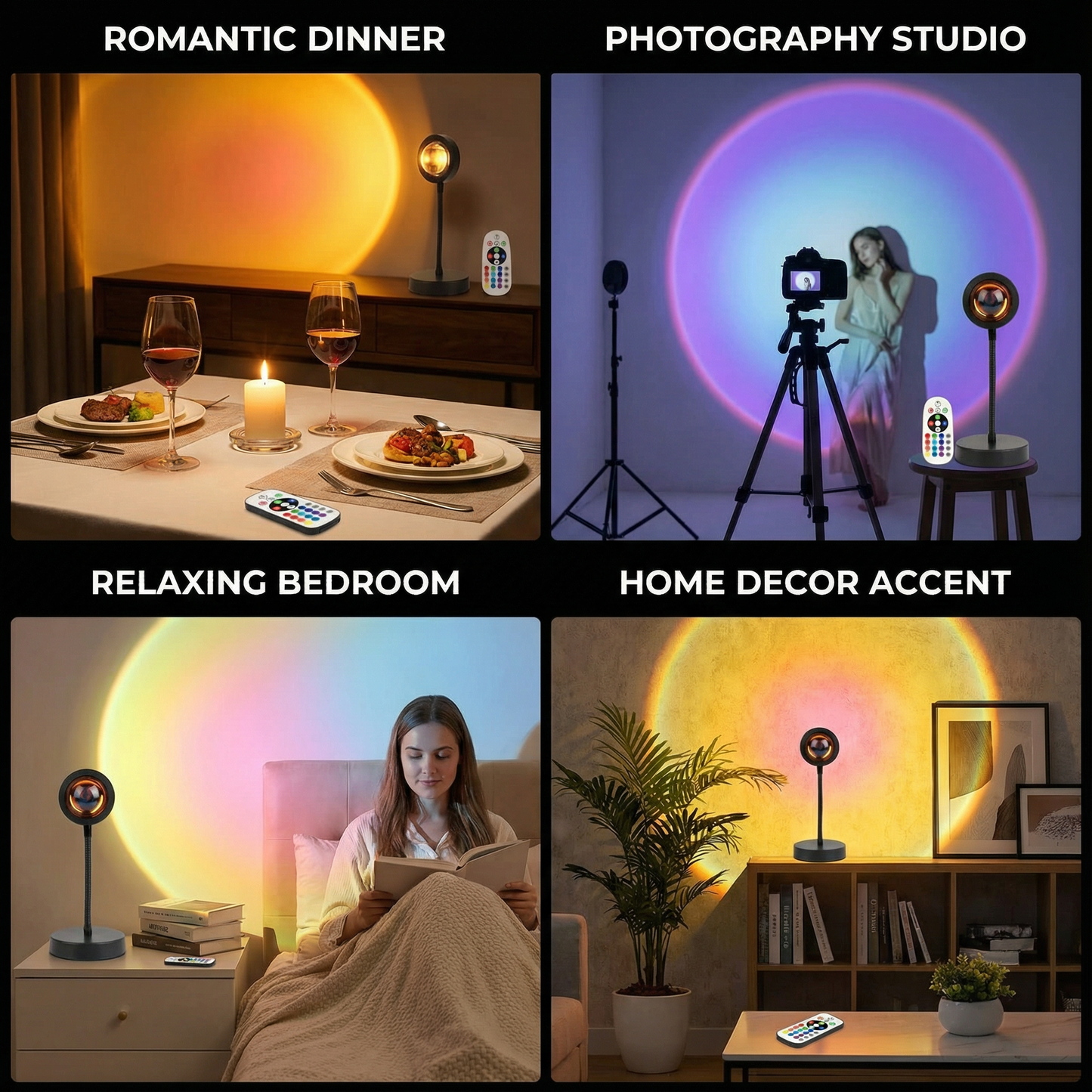 Sunset Projector Lamp – 180° Adjustable Ambient Light with Remote Control